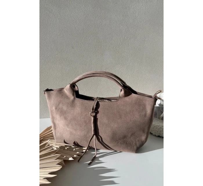 Taška z eko semiše Taupe Ivonira