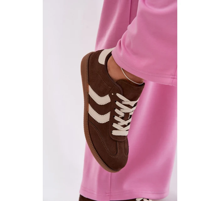 Dámské tenisky z eko semiše čokoládové model 22027752 - EVENTO