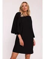 S426 Mini šaty s netopýřími rukávy - černé