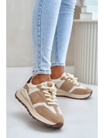 Zateplené Dámské Kožené Tenisky Big Star HI-POLY SYSTEM Béžové Zateplené Dámské Kožené Tenisky Big Star HI-POLY SYSTEM Béžové