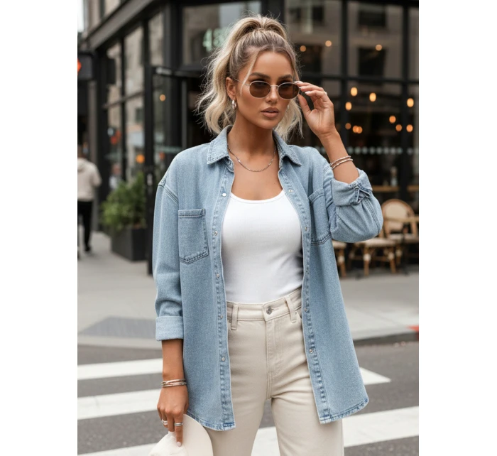 Dámská džínová košile oversize modrá Dstreet model 21985421 - FashionStreet