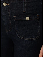 Dámské džíny s vysokým pasem a širokými nohavicemi tmavě modré FashionStreet UY2949