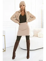 a elegantní dámský žebrovaný overal s výstřihem khaki barva model 21427385 - kocula a elegantní dámský žebrovaný overal s výstřihem khaki barva model 21427385 - kocula