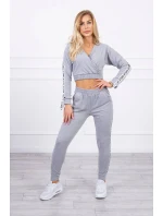 Sada s ozdobnými stuhami šedá