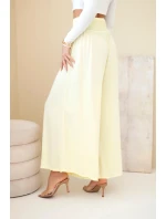 Dámské viskózové kalhoty s elastickým pasem žluté Dámské viskózové kalhoty s elastickým pasem žluté