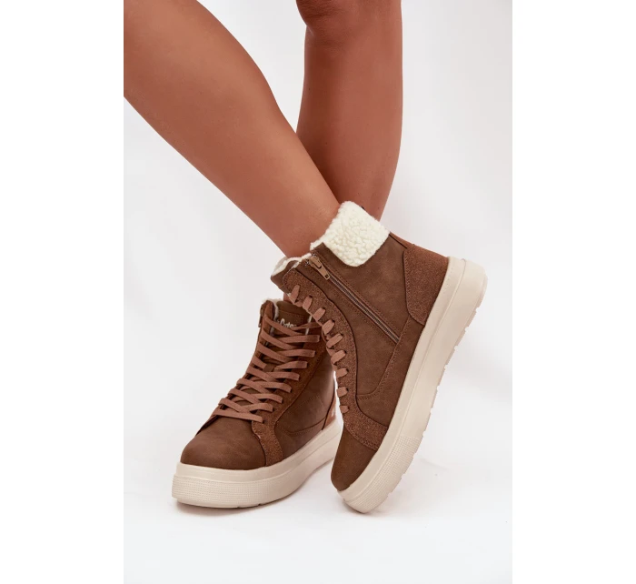 Dámské zimní boty s kožíškem Lee Cooper LCJ-25-01-3735 hnědé