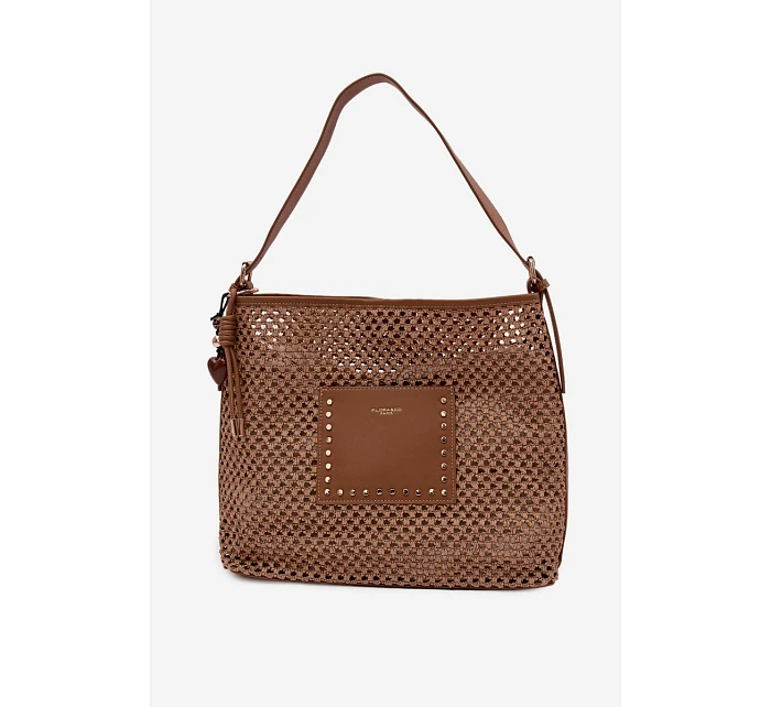 Kabelka s Pletením a Světle hnědá model 22111686 - Flora&Co