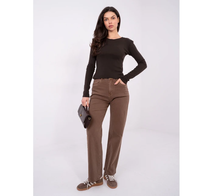 Bluzka WT BZ model 21875374 ciemny brązowy - FPrice Bluzka WT BZ model 21875374 ciemny brązowy - FPrice