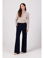 B275 Kalhoty s předním prošíváním - tmavě modré