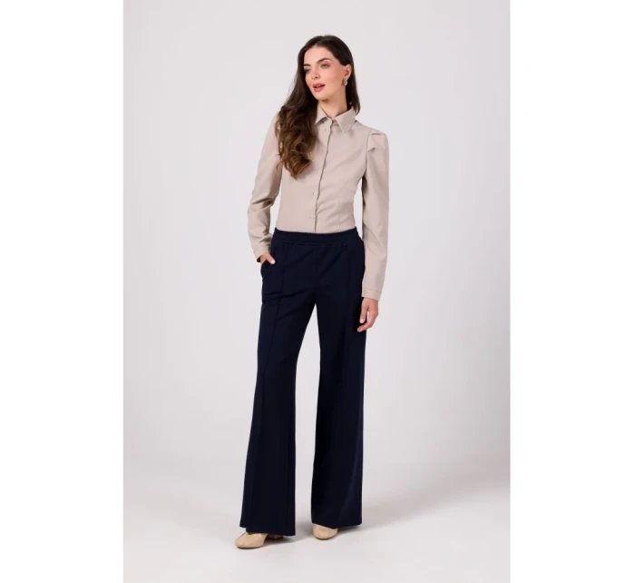 B275 Kalhoty s předním prošíváním - tmavě modré B275 Kalhoty s předním prošíváním - tmavě modré