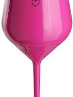 PŘEMLUVILA MĚ - růžová nerozbitná sklenice na víno 470 ml