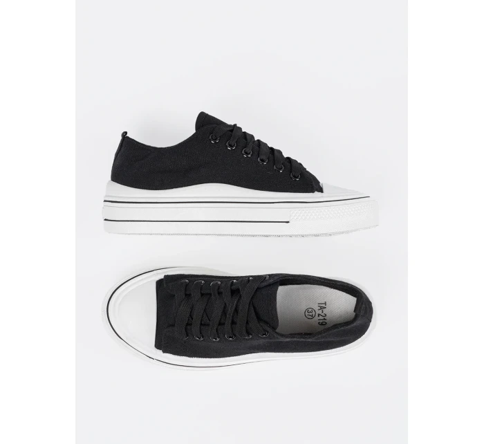 Moderní tenisky černé dámské platforma Moderní tenisky černé dámské platforma