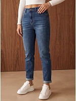 Džíny dámské mom fit s vysokým pasem modré FashionStreet UY3268 Džíny dámské mom fit s vysokým pasem modré FashionStreet UY3268
