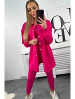 3dílný set halenka, top a legíny fuchsiová