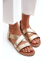 Kožené sandály se šněrováním Zlatá model 21657952 - EVENTO Kožené sandály se šněrováním Zlatá model 21657952 - EVENTO