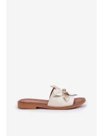 Sandály S Dekorací Přírodní Kůže Zazoo model 21682154 Bílé - Boto