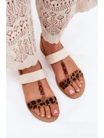Ploché Dámské Sandály S Leopardí Hnědé model 21702265 - Boto