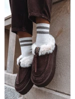 Dámské sněhule s kožíškem na platformě čokoládové model 21714860 - Boto Dámské sněhule s kožíškem na platformě čokoládové model 21714860 - Boto