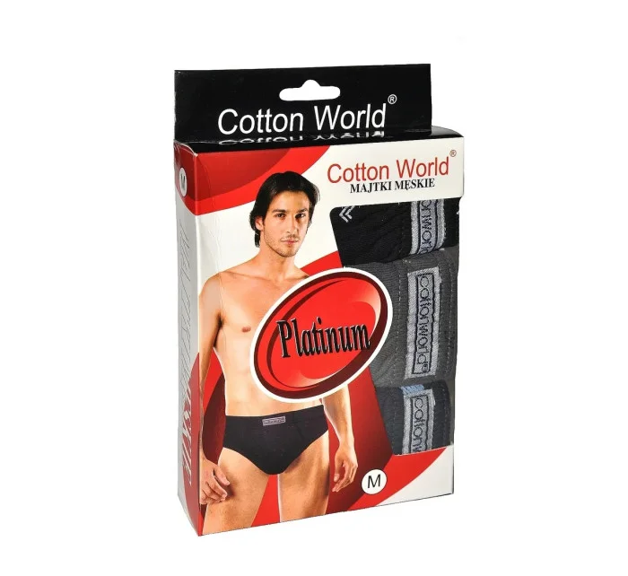 Pánské slipy 3PAK Platinum Mix barev - Cotton World Pánské slipy 3PAK Platinum Mix barev - Cotton World