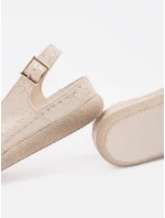 Trendy  sandály hnědé dámské na plochém podpatku