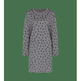 Dámská noční košile Endless Comfort NDK LSL - DARK GREY MELANGE - tm. šedá M034 - TRIUMPH