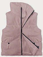 Dámská péřová vesta se stojáčkem růžová (5M3150-46)