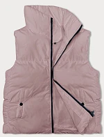 Dámská péřová vesta se stojáčkem růžová (5M3150-46)