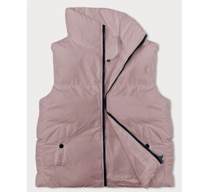 Růžová péřová dámská vesta se stojáčkem model 18914588 - J.STYLE Růžová péřová dámská vesta se stojáčkem model 18914588 - J.STYLE