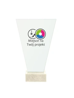 Skleněná trofej na mramorovém podstavci - INDIVIDUAL