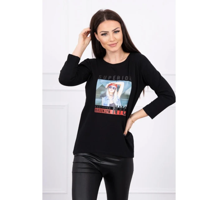 Halenka s potiskem Superior černá Halenka s potiskem Superior černá