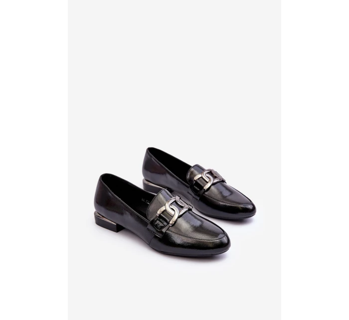 Dámské mokasíny s ozdobou černá model 21636087 - SERGIO LEONE