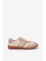 Nízké Dámské Tenisky Z Eko Kůže Béžové model 21683211 - Boto Nízké Dámské Tenisky Z Eko Kůže Béžové model 21683211 - Boto