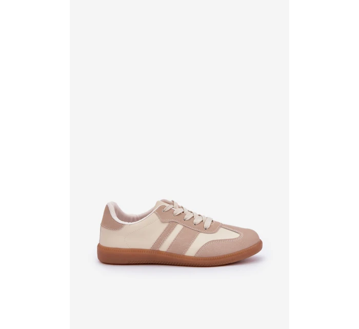 Nízké Dámské Tenisky Z Eko Kůže Béžové model 21683211 - Boto Nízké Dámské Tenisky Z Eko Kůže Béžové model 21683211 - Boto