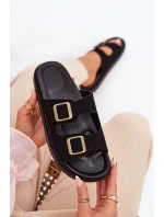 Dámské Pantofle S Přezkami Na Černé model 21688690 - Boto Dámské Pantofle S Přezkami Na Černé model 21688690 - Boto