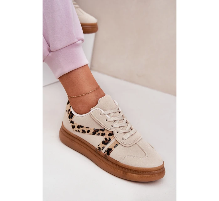 Dámské Sneakersy Na Platformě Pantherka Béžové Totter