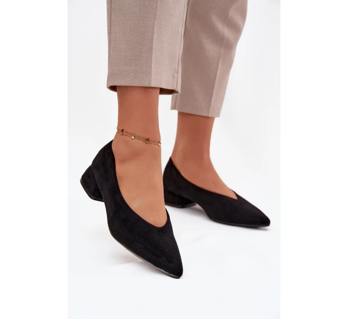 Lodičky na klínku z eko semiše Černé model 21757586 - Boto