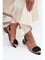 Dámské sandály průhledné s krystaly D&A MR61-9002 Černé