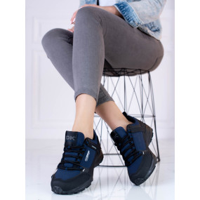 Originální dámské modré  trekingové boty bez podpatku