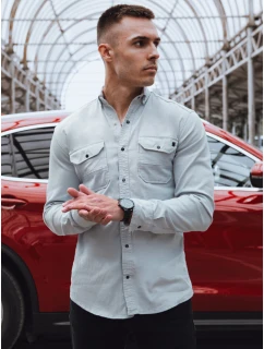 Pánská šedá džínová košile FashionStreet DX2578