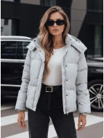 Dámská kožená přechodná bunda šedá model 21991817 - Dstreet