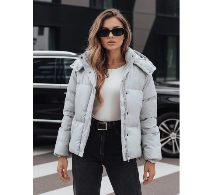 Dámská kožená přechodná bunda šedá model 21991817 - Dstreet