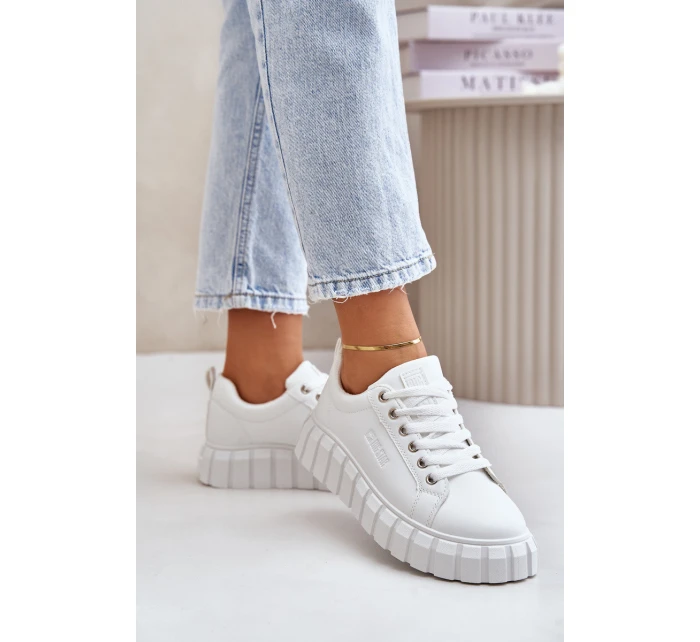 Zateplené Dámské Sneakersy Big Star MM274616 Bílé Zateplené Dámské Sneakersy Big Star MM274616 Bílé