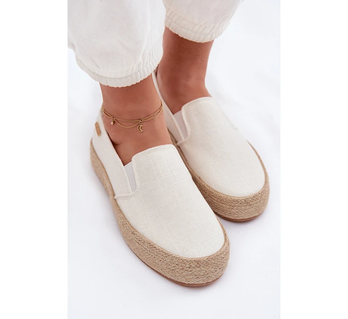 Dámské espadrilky na platformě Big Star model 22042771 Ecru - Big Star Shoes Dámské espadrilky na platformě Big Star model 22042771 Ecru - Big Star Shoes