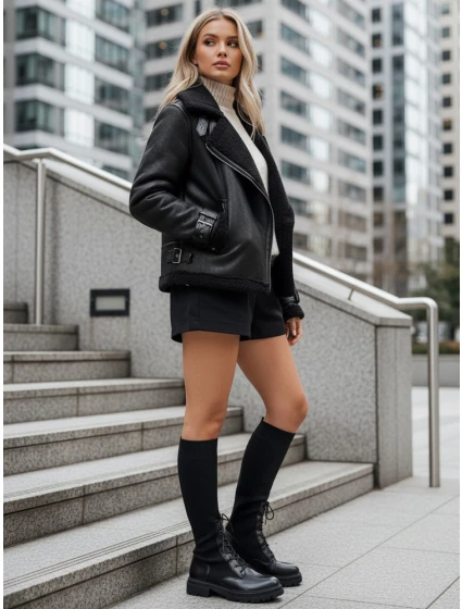 Dámské ponožkové boty černé Dstreet ZY1014