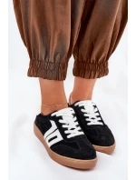 Tenisky Sportovní Obuv Semišová model 21690666 Černé - VINCEZA Tenisky Sportovní Obuv Semišová model 21690666 Černé - VINCEZA