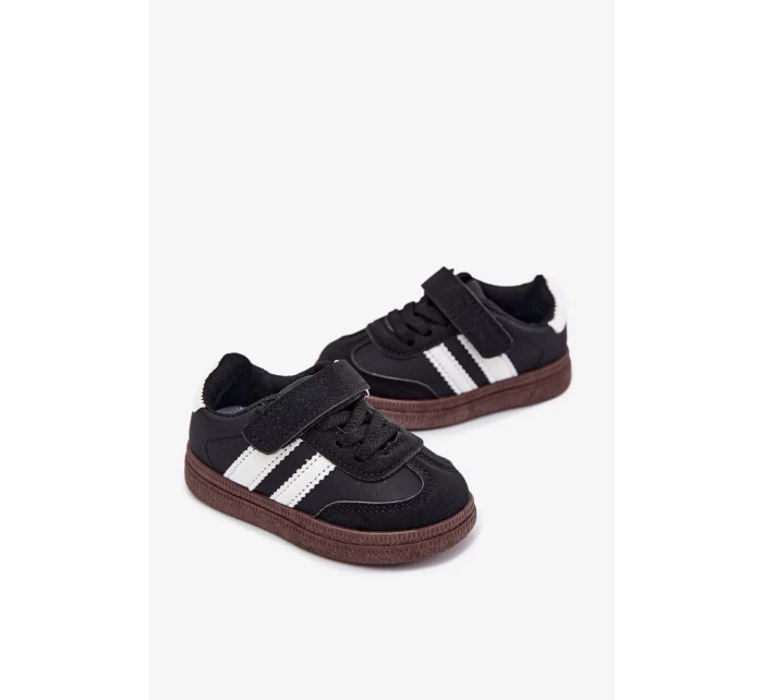 Dětské sportovní sneakers na suchý zip Adelina – černé