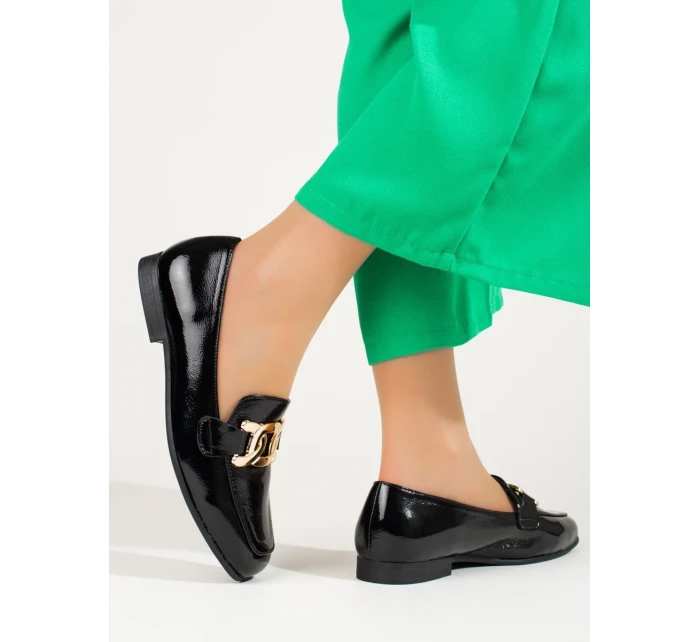 Krásné dámské černé  polobotky bez podpatku