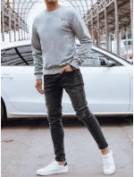 Pánská šedá mikina FashionStreet bez kapuce BX5737