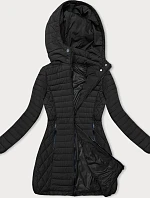 Dámská přechodná bunda s kapucí černá (2M-017)