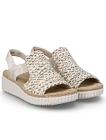 Sandały damskie na beżowe model 22087140 - Rieker Sandały damskie na beżowe model 22087140 - Rieker